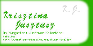 krisztina jusztusz business card
